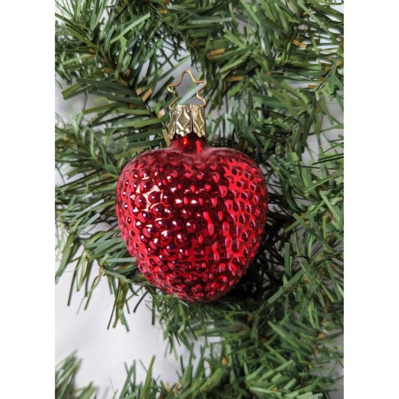 Textured Heart Inge Glas Retired Old World Christmas Ornament - Picture 1 of 3